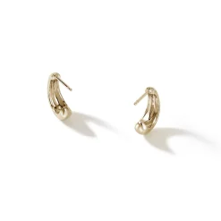 Women John Hardy Statement^Surf J Hoop Earring, Silver, Diamonds, Small