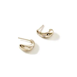 Women John Hardy Statement^Surf J Hoop Earring, Silver, Diamonds, Small