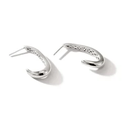 Women John Hardy Statement^Surf J Hoop Earring, Sterling Silver