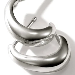 Women John Hardy Statement^Surf J Hoop Earring, Sterling Silver, Small