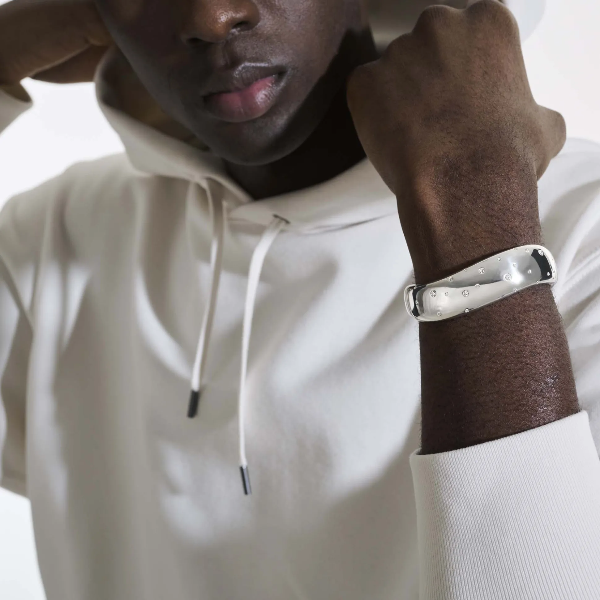Men John Hardy Cuffs^Surf Kick Cuff, Silver, Diamonds, Wide