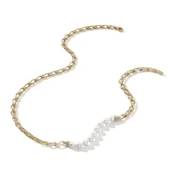Women John Hardy Layering^Surf Necklace, Gold, Diamonds, Pearl, 10Mm