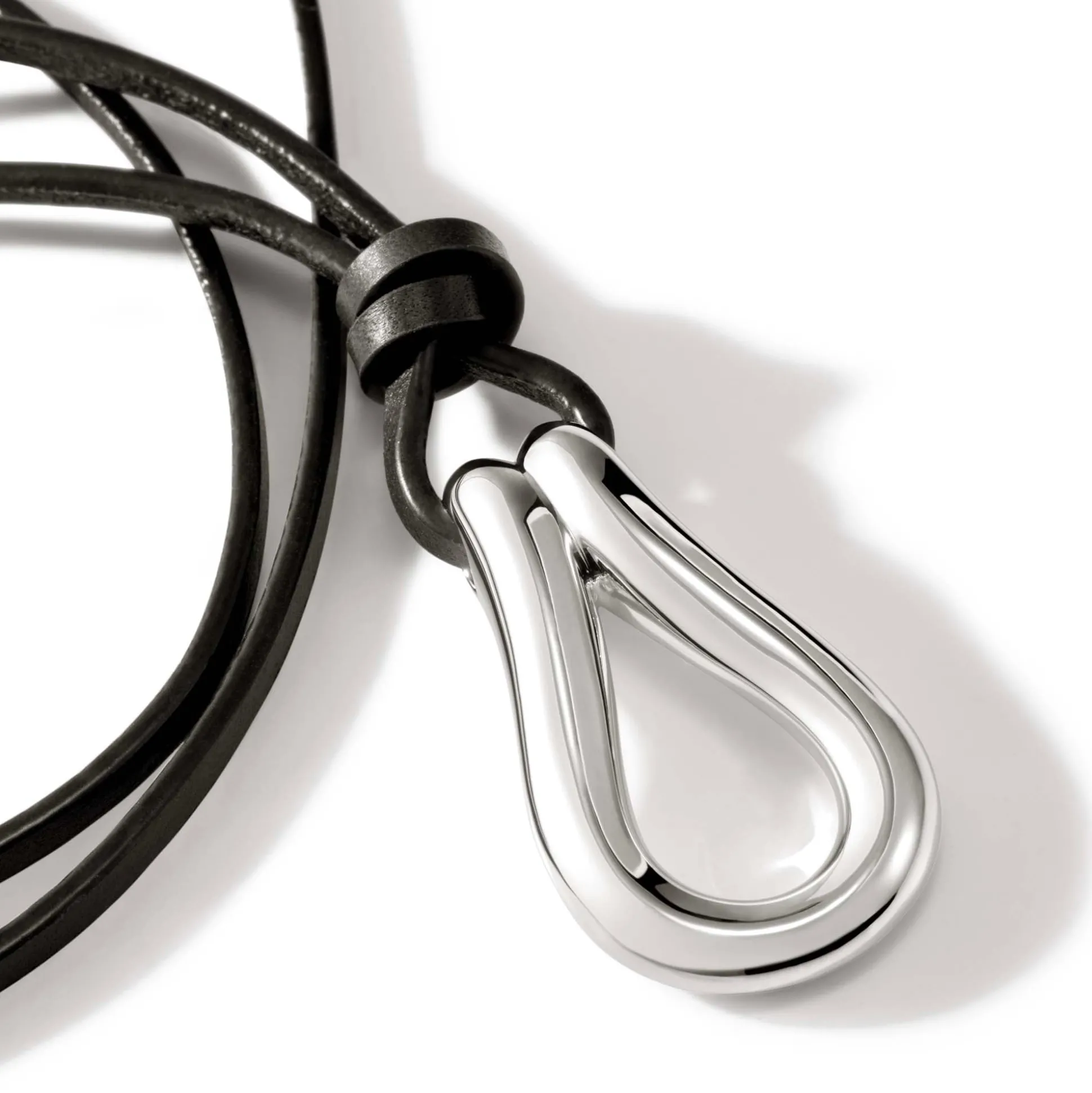 Men John Hardy Tags & Pendants^Surf Pendant Necklace, Silver, Leather