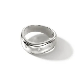 Men John Hardy Bands^Surf Ring, Sterling Silver, Diamonds, Wide