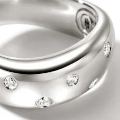 Men John Hardy Bands^Surf Ring, Sterling Silver, Diamonds, Wide