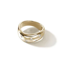 Men John Hardy Bands^Surf Ring, Sterling Silver, Diamonds, Wide