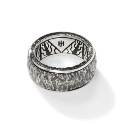 Men John Hardy Bands^Texture Rotating Band Ring, Sterling Silver